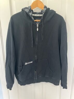 Y2K style Mojo Surf Australia Black Zip-Up Hoodie punk size Large 100% cotton